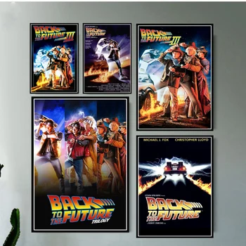 

Back To The Future 1 2 3 Classic Movie Film Poster And Prints Wall Art Canvas Painting Wall Pictures Home Decor quadro cuadros