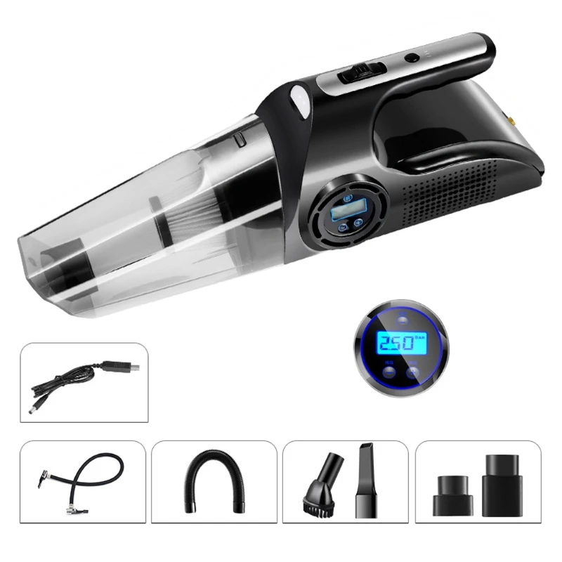 

4 in 1 Car Tire Inflator Vacuum cleaner Digital Screen Air Compressor Pump