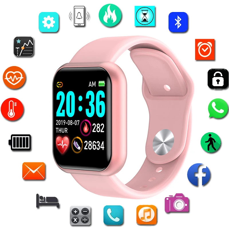 

New Fashion Smart Watch Women Men Smartwatch For Android IOS Electronics Smart Clock Wach Fitness Tracker Top Square Smart-watch