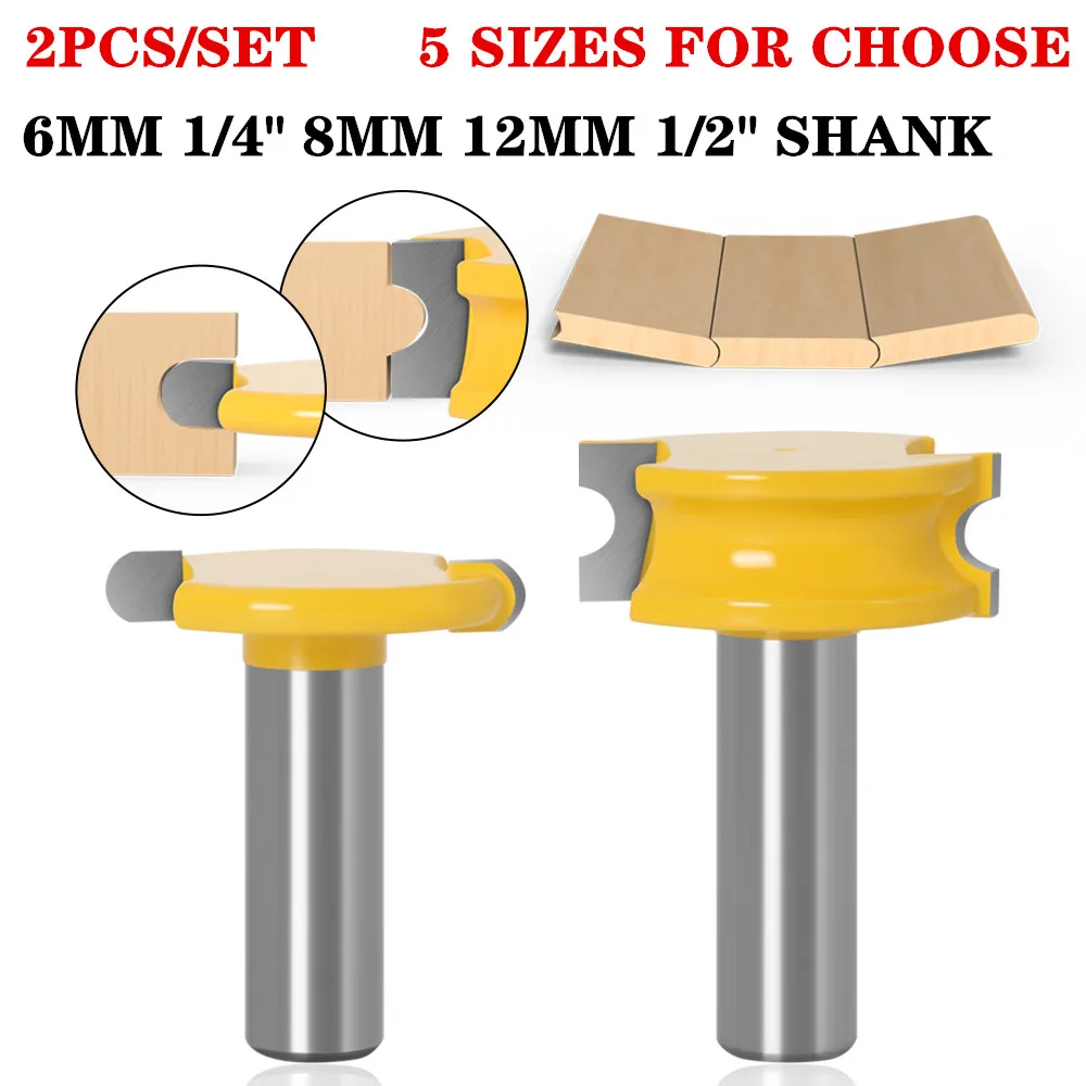 2pcs 1/4" 6mm 8mm 12mm 1/2" Shank Canoe Flute & Bead Router Bit Sets