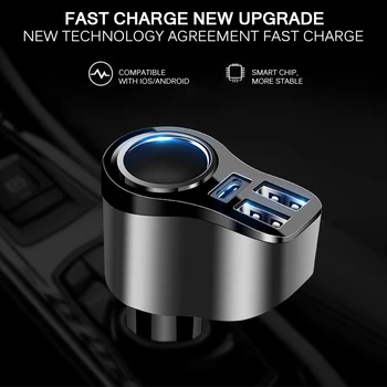 

Car Charger Double USB Car Phone Adapter Car Plug Fast Car Mobile Phone Charger Quick Charging For IPhone Xiaomi Huawei