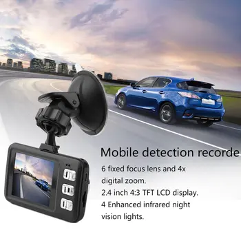 

2.4 Inch TFT LCD Screen Display Infrared Night Vision Auto Car HD 1280*720 Motion Detection Car Camcorder Recorder Black