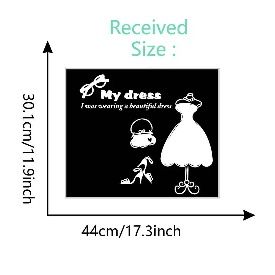 Wearing Beautiful Dress High Heels Sticker Inspiration Quote Vinyls Decals on Wall Wardrobe decoration Kids girl Room Home Mural (1)