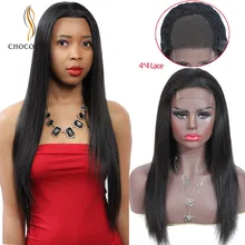 4x4 закрытие парик бразильский прямые парики из человеческих волос парики для волос с детскими волосами 8-26 дюймов бразильский парик шнурка