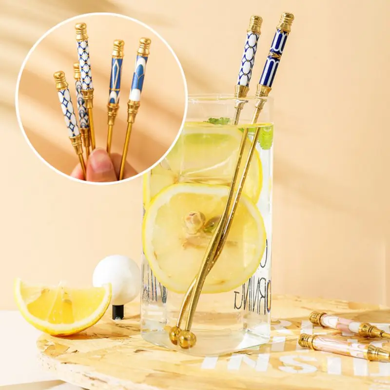 

Stainless Steel Stirring Rod Gold-plated Coffee Beverage Long Handle Stirrer Cocktail Drink Swizzle Stick Coffee Stir Rod Supply