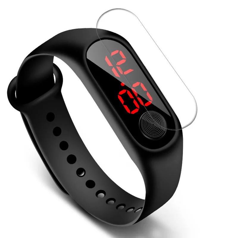 Mens Digital Watch Running Watch Hand Ring LED Fashion Sports Electronic Watch Silicone Strap Watch Unisex Digital Watch afbeelding