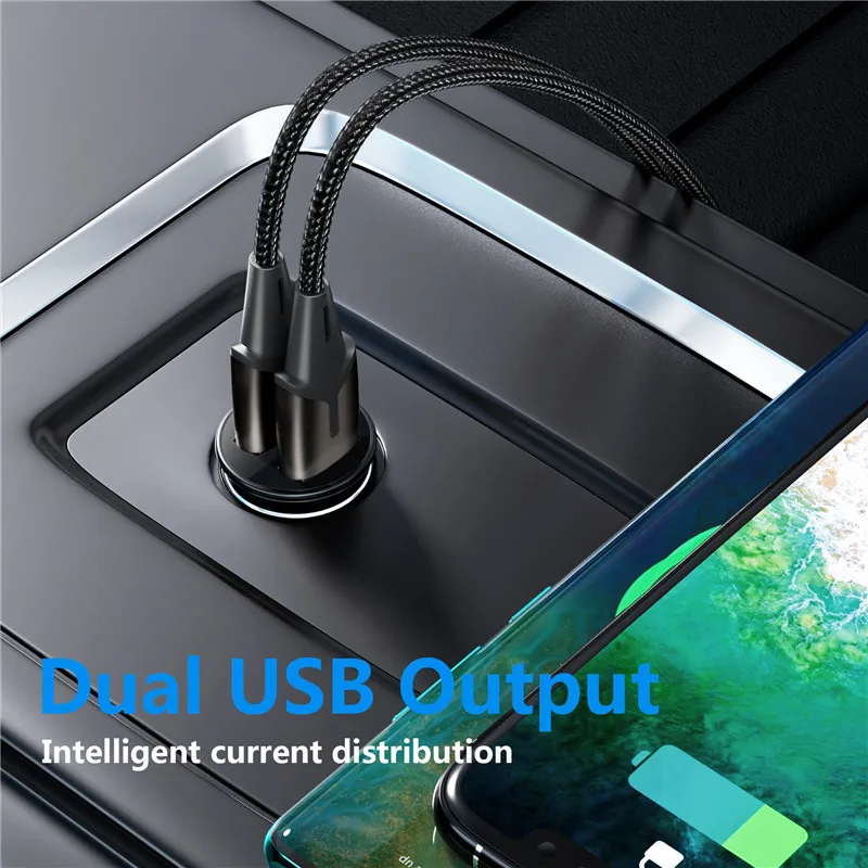 USB Автомобильное зарядное устройство 4.8A мини двойной USB автомобильный адаптер зарядного устройства для телефона в автомобиле для iPhone 11 samsung S10 Xiaomi Redmi Note 7 зарядное устройство для планшета