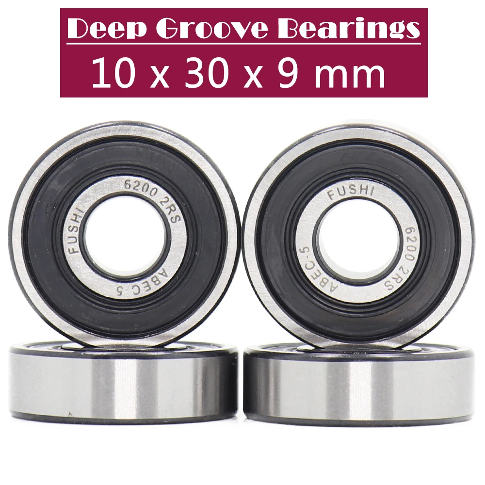 6200RS подшипник ABEC-5 ( 8 шт.) 10*30*9 мм Глубокий паз 6200-2RS шарикоподшипники 6200RZ 180200 RZ RS 6200