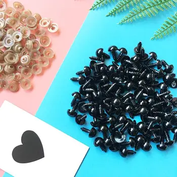 

q00bag 50pc/bag 16/18/20mm 100pcs/bag 6/8/6-12/12mm Black Plastic Eyes With Gasket Safety Craft Eyes Stuffed Toys Shoe brushes