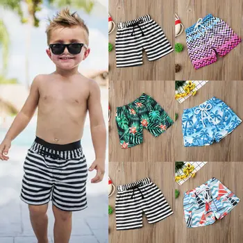 

2020 Sexy Summer Sportswear Infant Kid Baby Boy Striped Print Beach Short Jogger Short Pants Bottoms Sport Swimwear Swim Suit