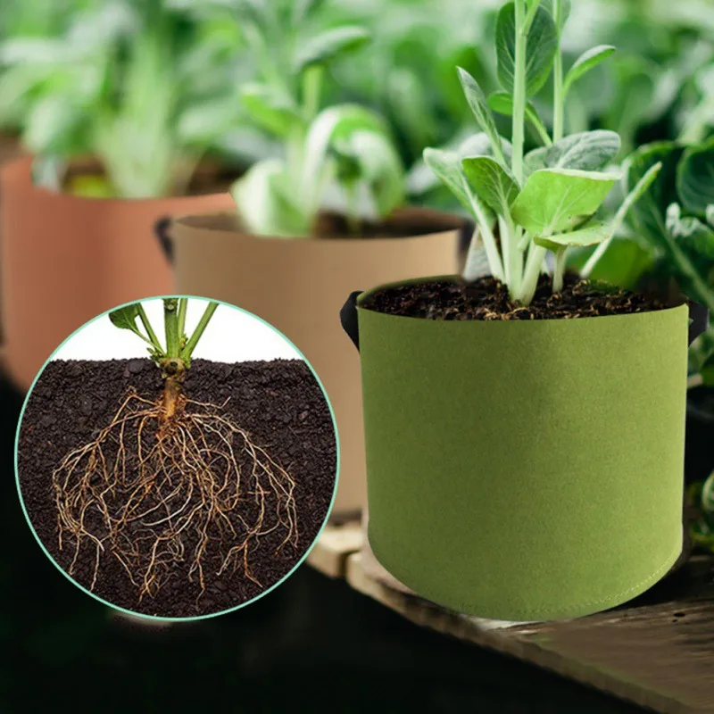 

Colorful 10-40 Gallon Grow Bags Breathable Pots Planter Root Pouch Container Plant Smart Pots Outdoor Garden Supplies