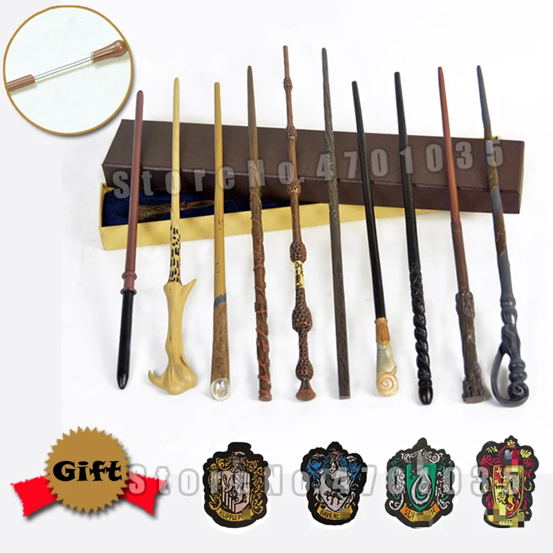 28 Kinds of Metal Core Potters Magic Wand Cosplay Voldemort Hermione Magical 4 piece woven label as Bonus with Box | Игрушки и хобби