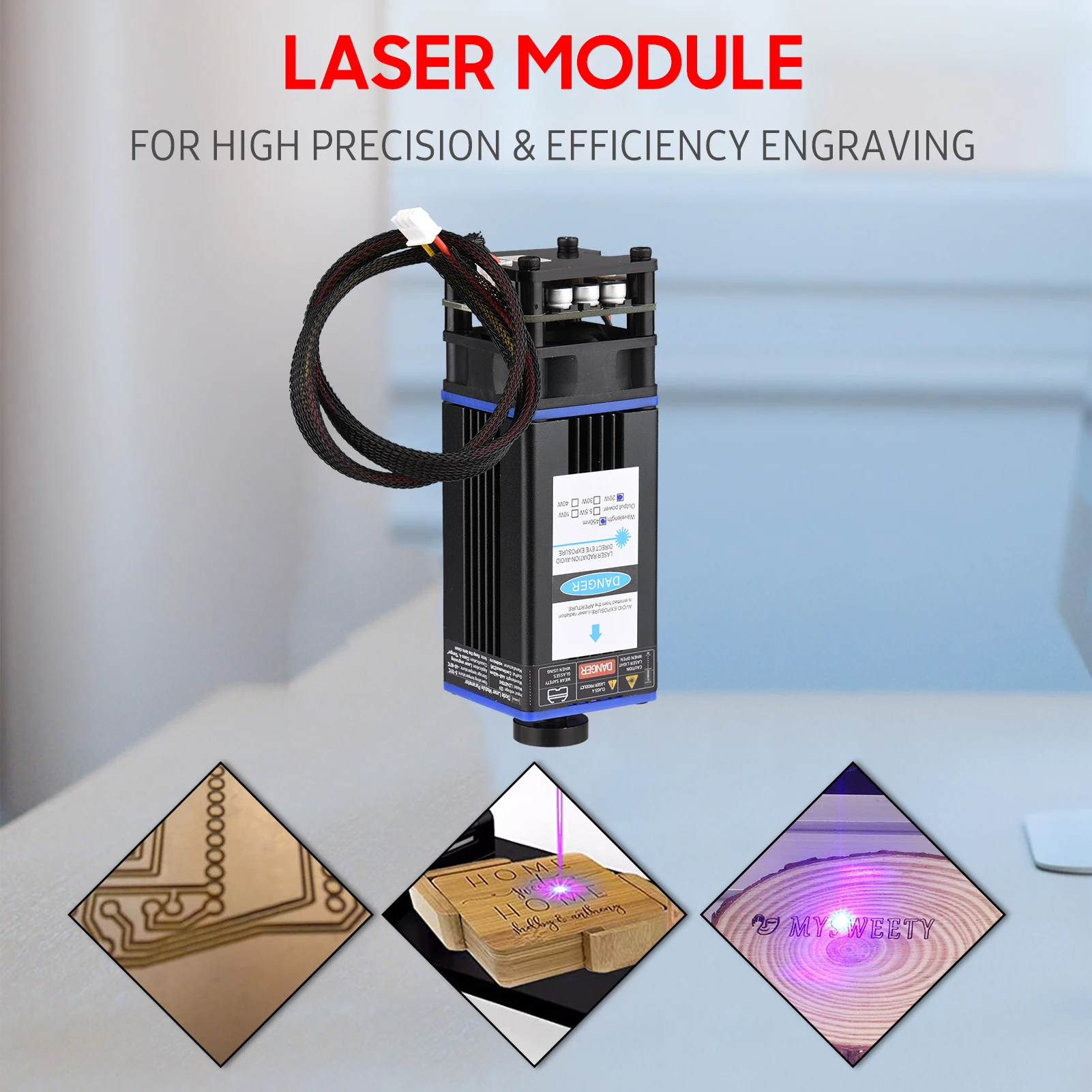 450nm 80W Laser Module Fixed Focal Length Laser Engraving Head High Speed Laser Engraver 3D Printer CNC Router Laser Module cnc wood router machine