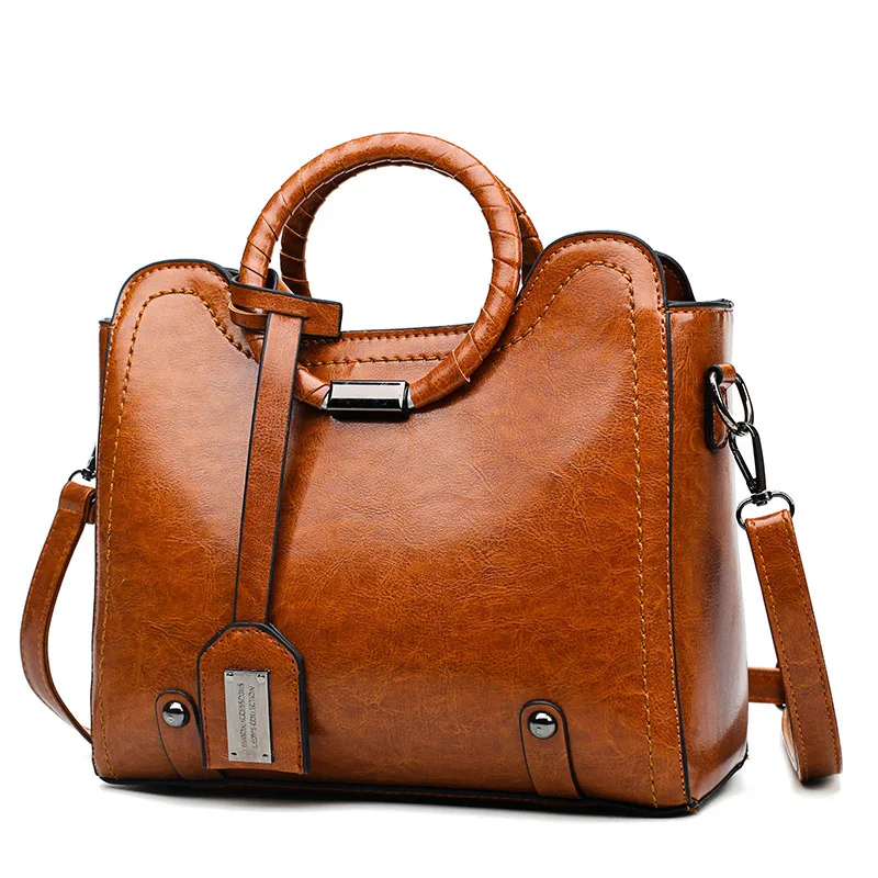 

2020 Luxury Handbags Women Bags Designer PU Leather Ladies Ring Handle Shoulder Crossbody Bags Vintage Female Daily Casual Tote