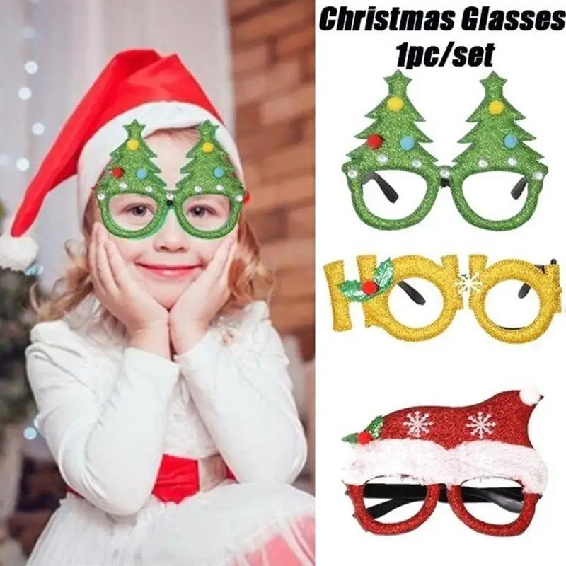 

1 Pcs Christmas DIY Glasses Party Decoration Adult Kids Gifts Xmas Tree Santa Claus Snowman Style Glasses For Christmas