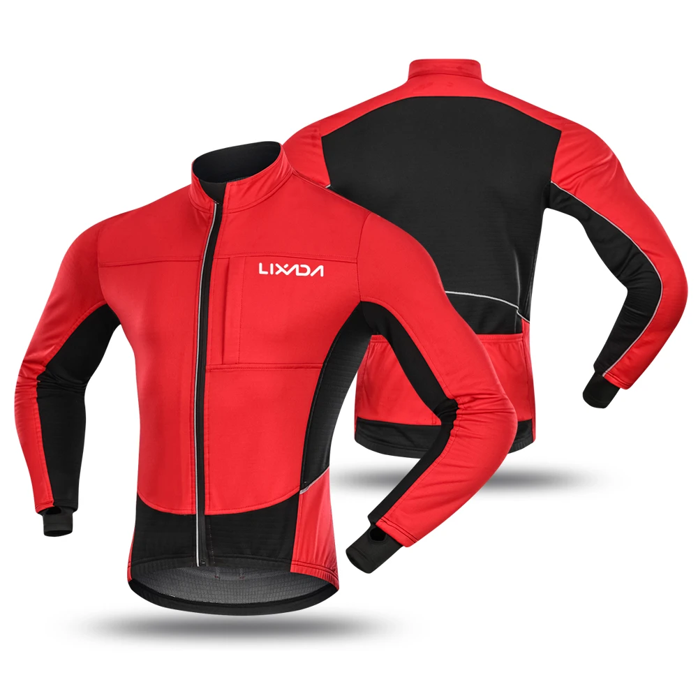 Lixada Winter Warm Up Thermal Fleece Cycling Jacket Bicycle MTB Road
