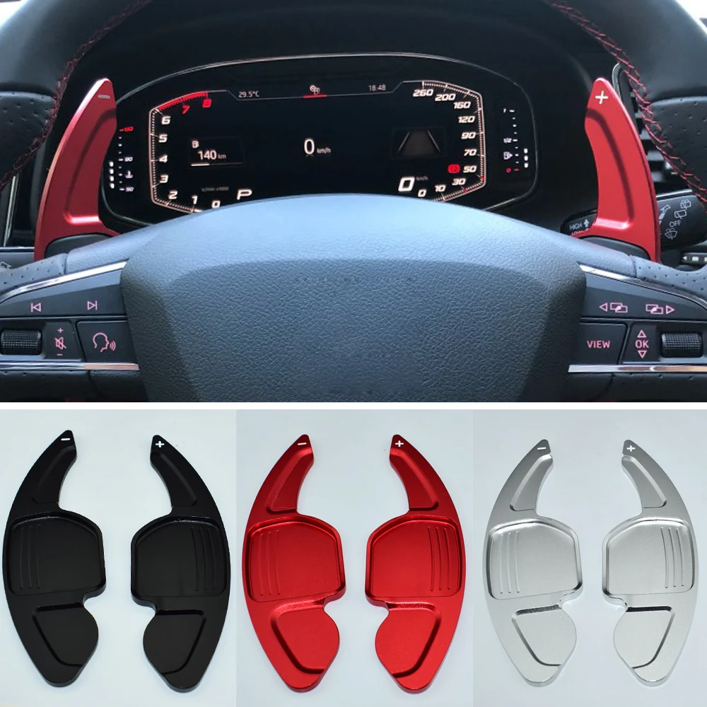 1 Pair Car Steering Wheel Shift Paddle Shifter Fit For Audi A3 A4 A4l A5 A6  A7 A8 Q3 Q5 Q7 Tt S3 R8 Red Color - Steering Wheels & Steering Wheel