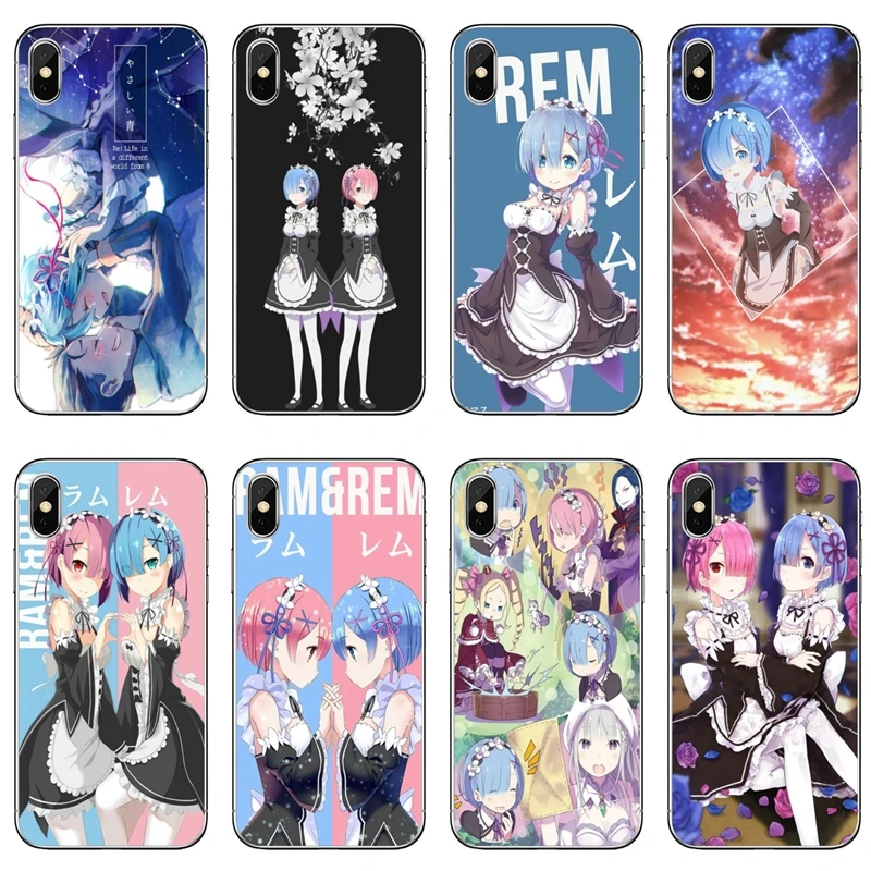 アニメ再ゼロramレムiphone 11プロxr X Xs最大8 7 6sプラスse 5 5s 5c Ipod Touchの5 6透明カバーケース Phone Case Covers Aliexpress
