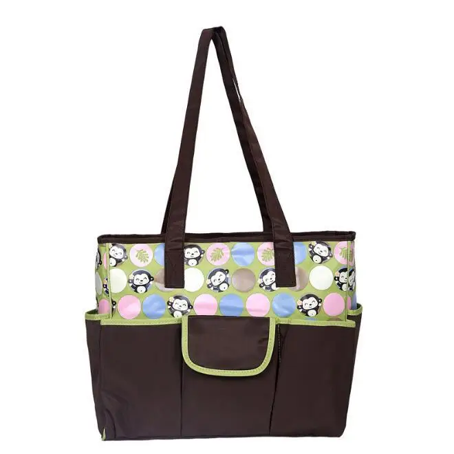 

Multi-functional Microfiber Cloth Diaper Bag Five-Piece Pink Monkey Mommy Bag-Crossbody Bag