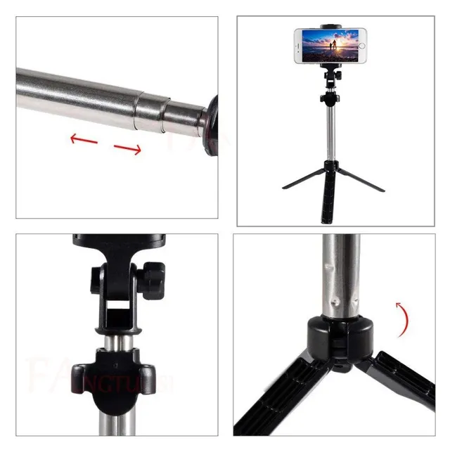 New 3 in 1 Wireless Bluetooth Selfie Stick + Mini Selfie Tripod with Remote Control For iPhone X 8 7 6s plus Portable Monopod 2