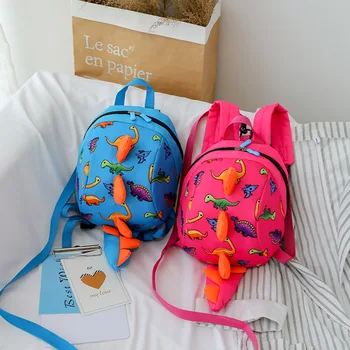 

Nylon Anti-Lost Infant Baby Dinosaur Backpack Safety Walking Harness Leash For Kid Kindergarten Preschool Girls Boys School Bags