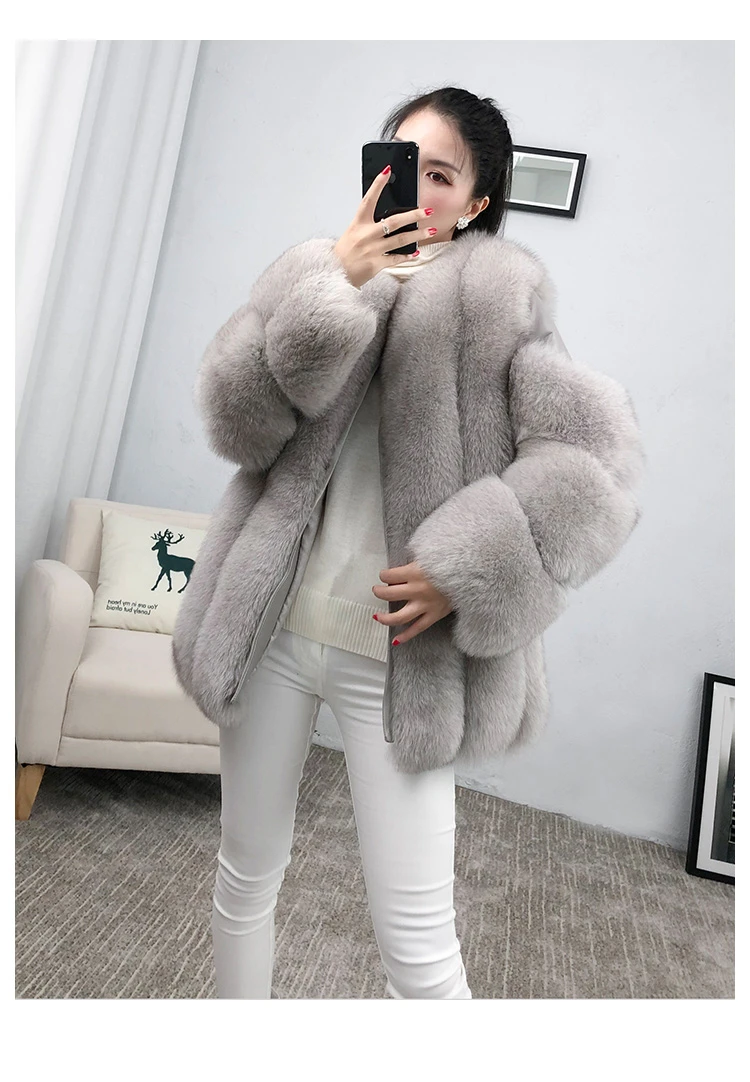 ZDFURS* натуральный мех, Лисий мех, шуба, дизайнерское, для девушек, зимнее, действительно Лисий мех, шуба, съемный, натуральный мех, шуба, Женская
