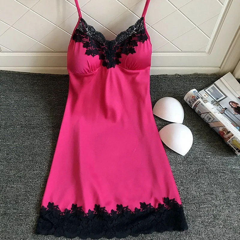 Summer Suspenders Pajamas To Wear Sexy Home Wearing A Woman Mini Dress Sleepwear Sexy Lingerie Nightwear Solid Color Sleepwear
