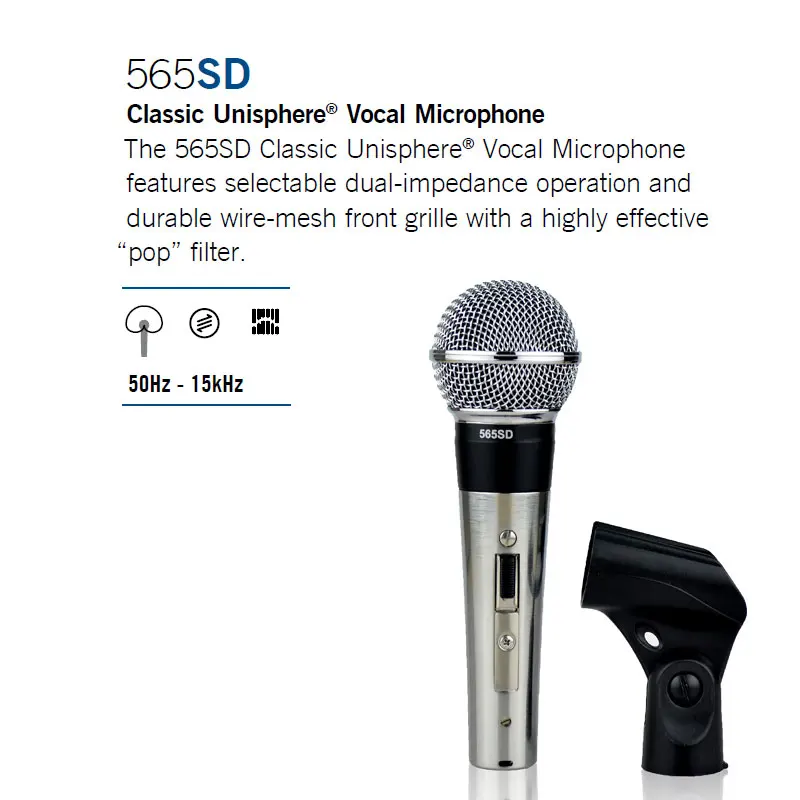 studio microphone 565SD Microphone Classic Unisphere Vocals microphone for performance stage singing gaming headphones with mic