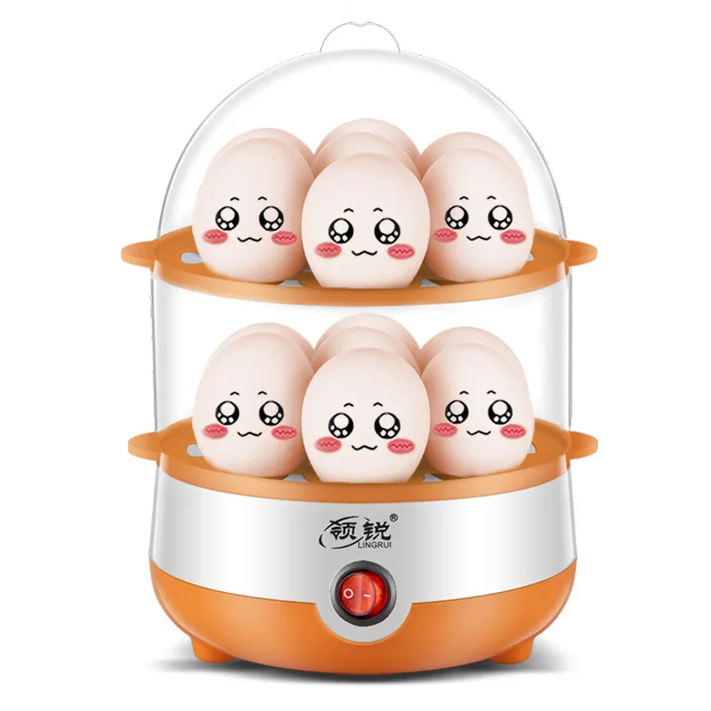 

Sharp Collar Double Layer Egg Boiler Automatic Power-off Mini Egg Steamer Household Stainless Steel Breakfast Machine Small Hous