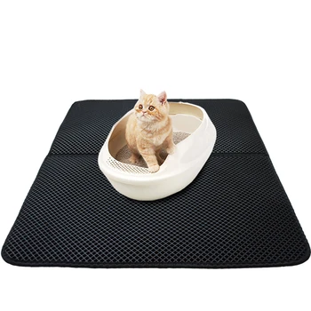 

Pet Cat Litter Mat Waterproof Double Layer Kitten Litter Trapping Pet Litter Box Mat Clean Pad Products For Cats Accessories