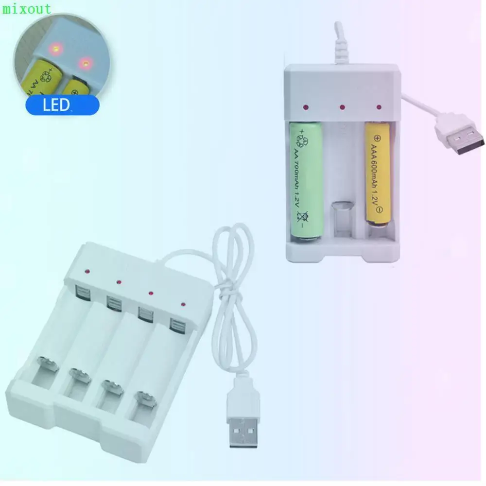

Universal USB Output 3 4 Slot Battery Charger Adapter For AA AAA Battery Rechargeable Quick Charge Battery Charging Tools