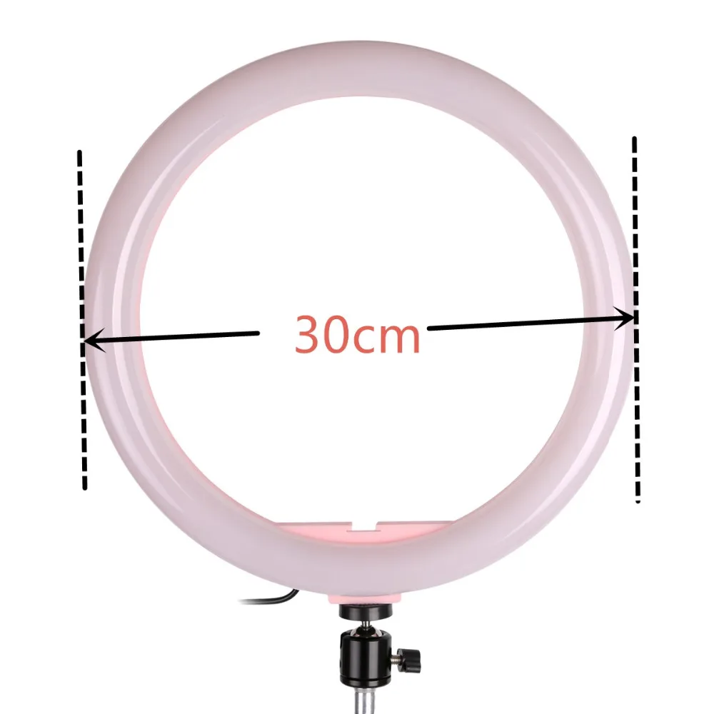 Светодиодный кольцевой светильник для селфи для фотосъемки 12 дюймов 180 бусин с регулируемой яркостью, кольцевой светильник для камеры телефона с 160 см штативом для макияжа, видео в реальном времени