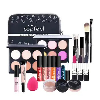 

20Pcs Makeup Set Ligstick Lip Gloss Eyeliner Foundation Powder Nail Polish Long Lasting Waterproof Eyeshadow Eyebrow Makeup Kit