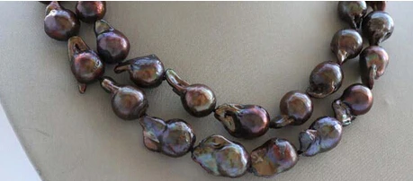 02183 Double Genuine Natural coffee Baroque Reborn Keshi Pearl Necklace