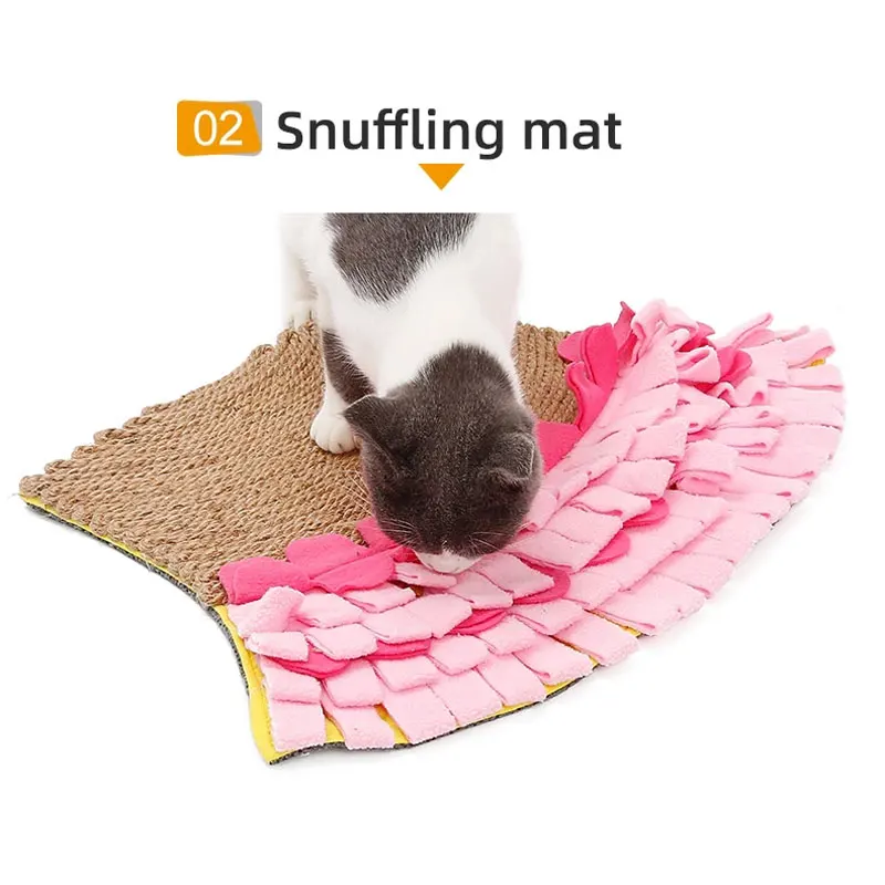 Рыбий хвост дизайн кошка коврик скребок IQ Snuffle обучение одеяло коврик для кошек