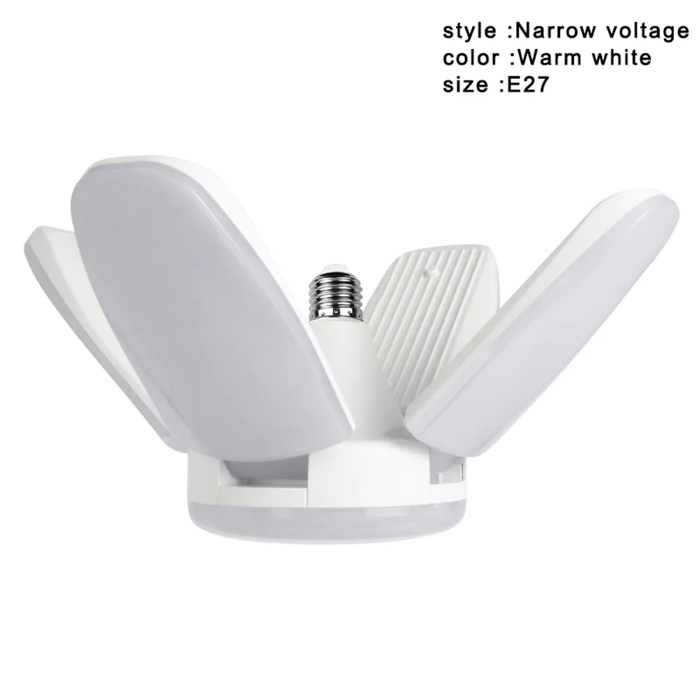 Warm white cold whit Универсальный деформируемый гаражный светильник светодиодный E27 60W потолочный регулируемый Рабочий магазин лампа HUG-предложения - Цвет: Warm white cold whit