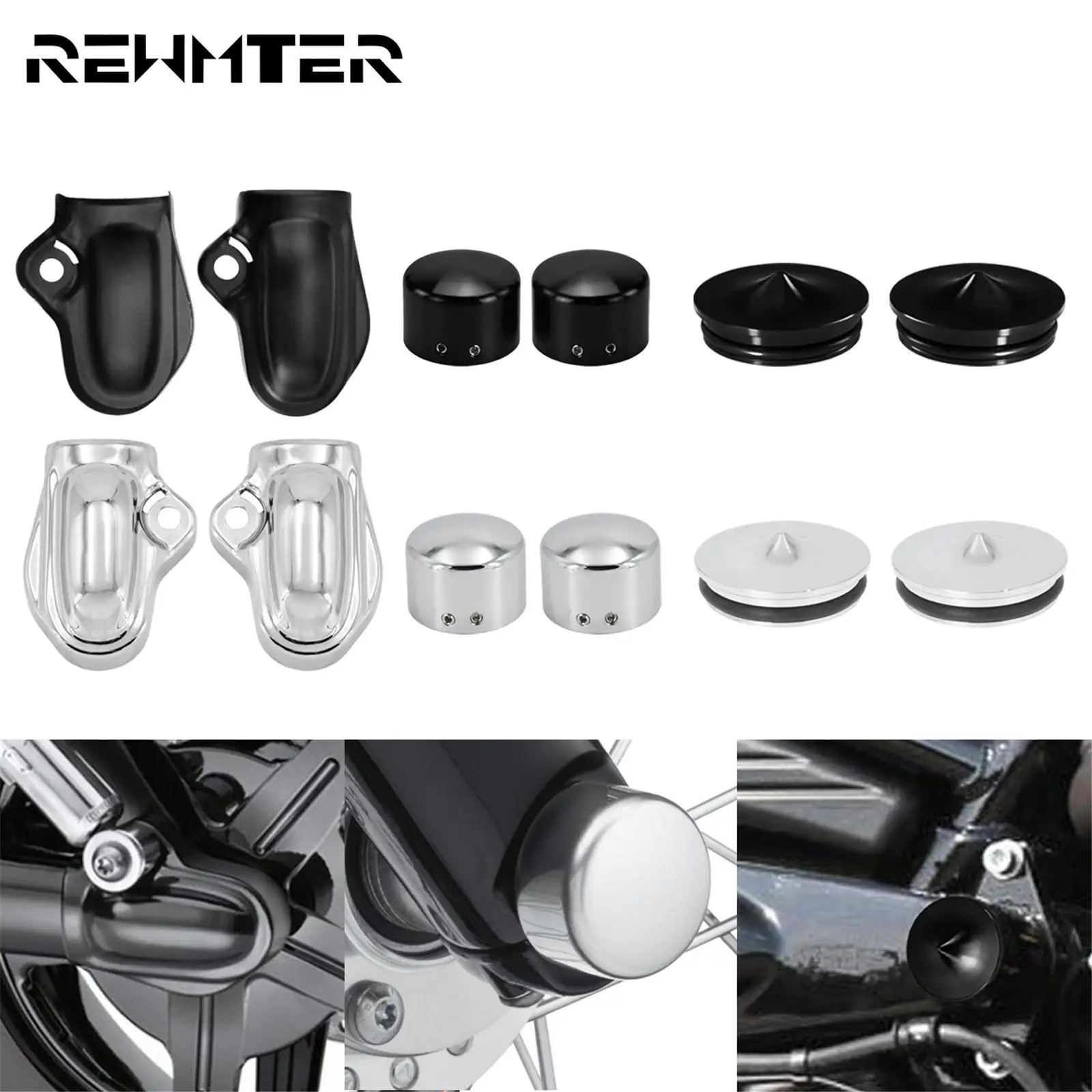 Motorcycle Axle Covers Rear Wheel Shaft Cap Side Protector Guard Front