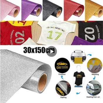

1 Roll Garment DIY Vinyl Film T Shirt HTV Number Patterns Heat Transfer Vinyl Home Decoration Printing PVC Iron Glitter Fashion
