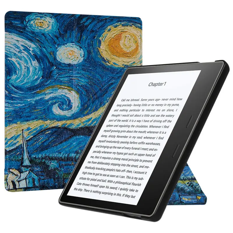 Starry sky Чехол-подставка оригами для Kindle Oasis 7 дюймов(9th Generation- и 10th Generation-)-тонкий чехол с функцией автоматического сна/пробуждения - Цвет: Starry sky