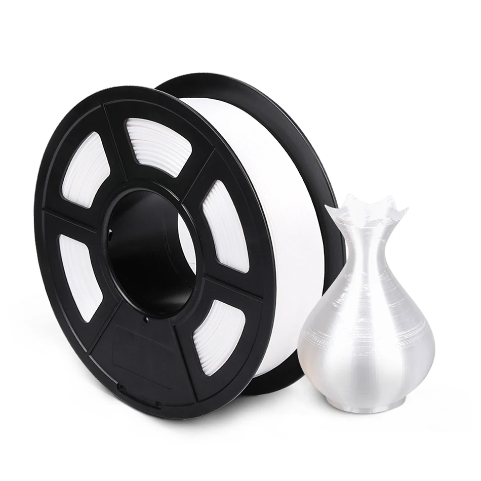 Silk White SUNLU шелк PLA 1,75 3d нить для 3d принтера поставки шелковая текстура Пластик PLA 3D печать нити 1 кг с катушкой - Цвет: Silk White