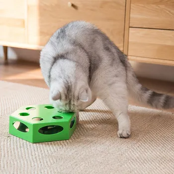 

Automatic Teaser Cat Mice Toy Electric Interactive Turntable Box Toy For Cat (not Include Battery)