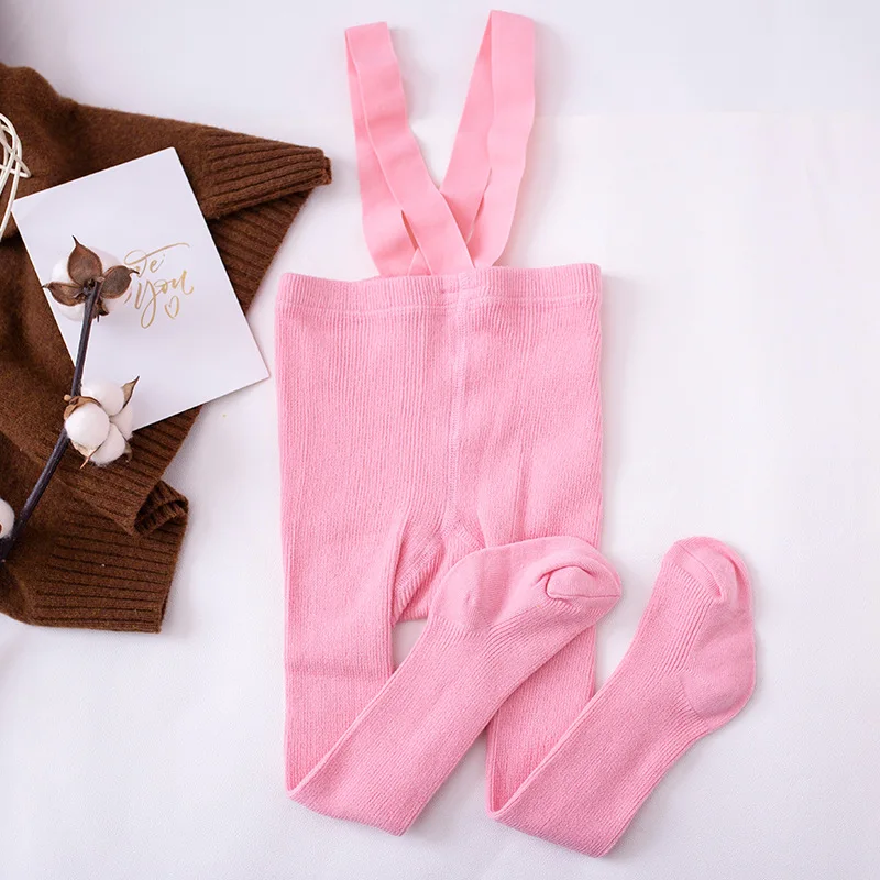 Kids Pantyhose Toddler Tights Kids Leggings Spring Autumn Kids Suspender Pantyhose Girl Solid High Waist Bandage Pants Baby Girls Breathable Overall Leggings Infant Tights