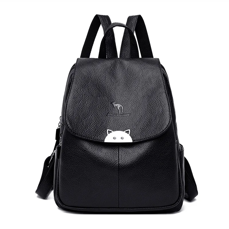 

2019 New Style Backpack Women's Korean-style Backpack Schoolbag Soft Leather Travel Bag Large Capacity Versatile Casual Neap