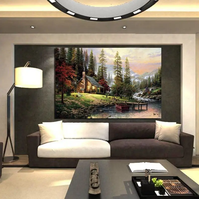 High Definition Oil Painting Prints on Canvas Frameless Wall Art Paintings Picture for Living Room Bedroom Home Decoration (Land