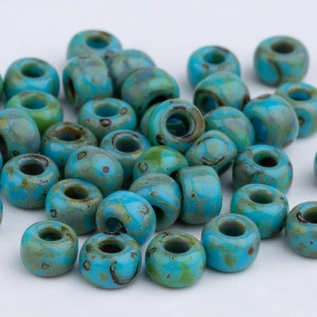 

Taidian Miyuki Delica Seed Round Glass Beads 6/0 For Handmade Jewelry Diy Women' Gift Picasso Style Earrings Bracelet Retro