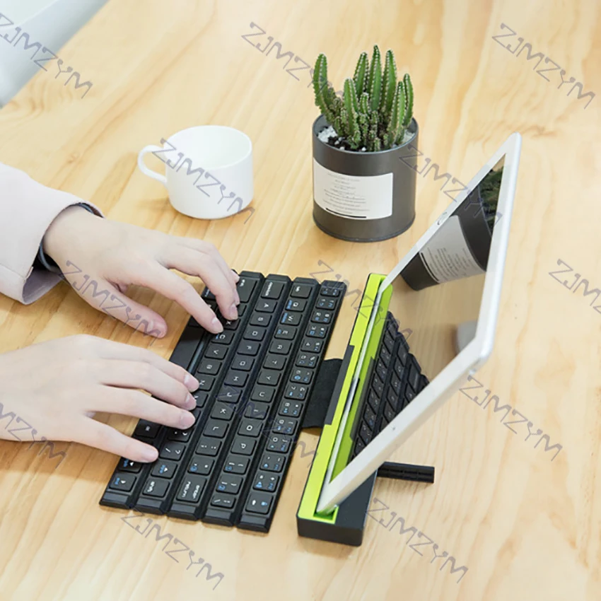 Mini Teclado sem Fio Dobrável com Suporte Teclas Bt64 Portátil Universal sem Fio Teclado Tablet Android - Imagem 6