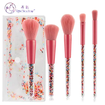 

5Pcs Professional Makeup Brushes Set Candy Transparent Handle Eye Shadow Foundation Powder Blush Brush Cosmetic Tools