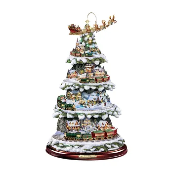 

Christmas stickers exquisite pvc наклейки на стену Christmas tree rotating sculpture train decoration paste window paste F4