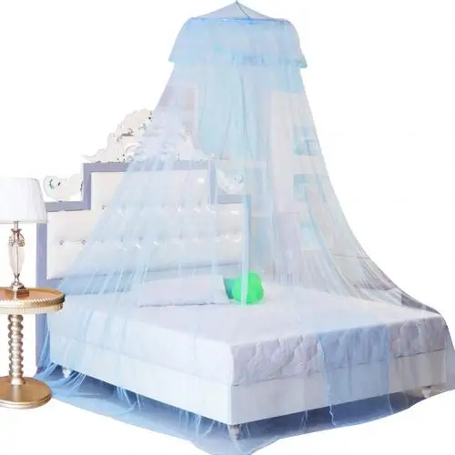Синий Оловянная элегантная кружевная купольная кровать принцессы, занавес для детской комнаты, навес для кровати, москитная сетка, кровать, палатка, одноцветная кровать, без сетки - Цвет: Синий
