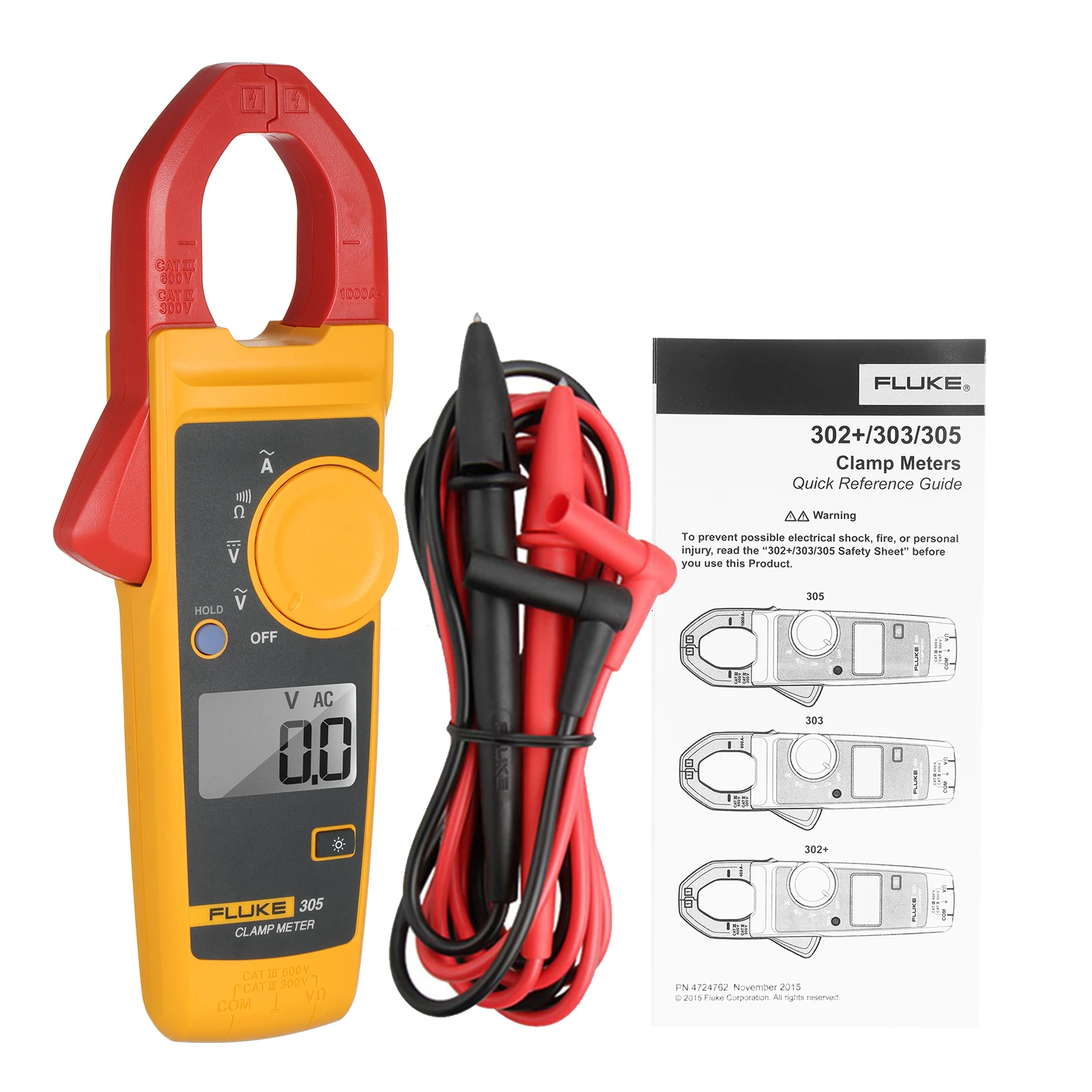Fluke F302+ Digital Current Clamp Meter Pliers Ammeter Resistance